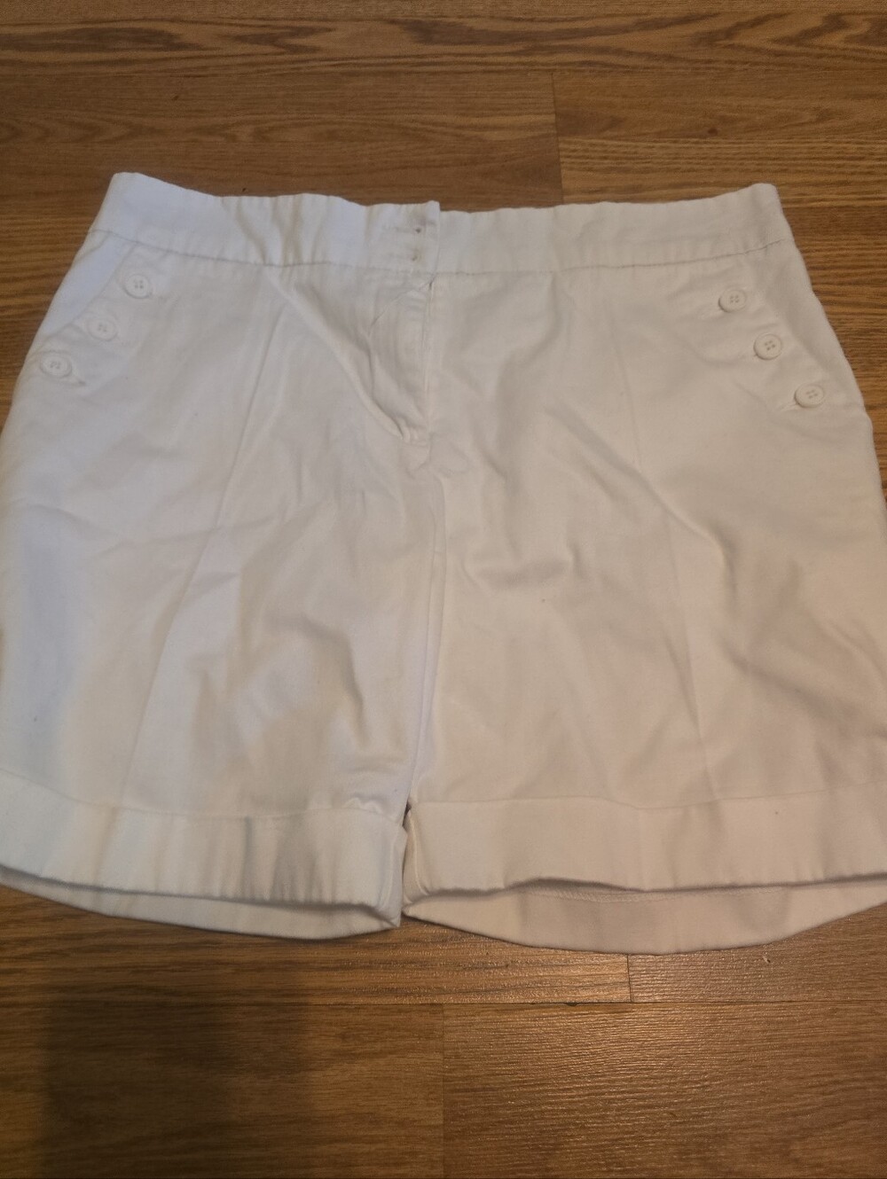 The Limited White Button-Accent Bermuda Shorts